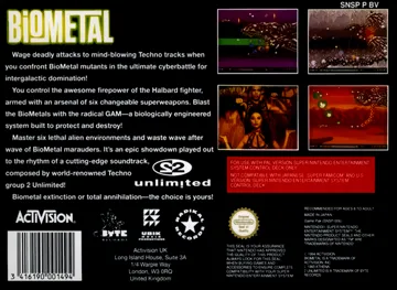 BioMetal (Europe) box cover back